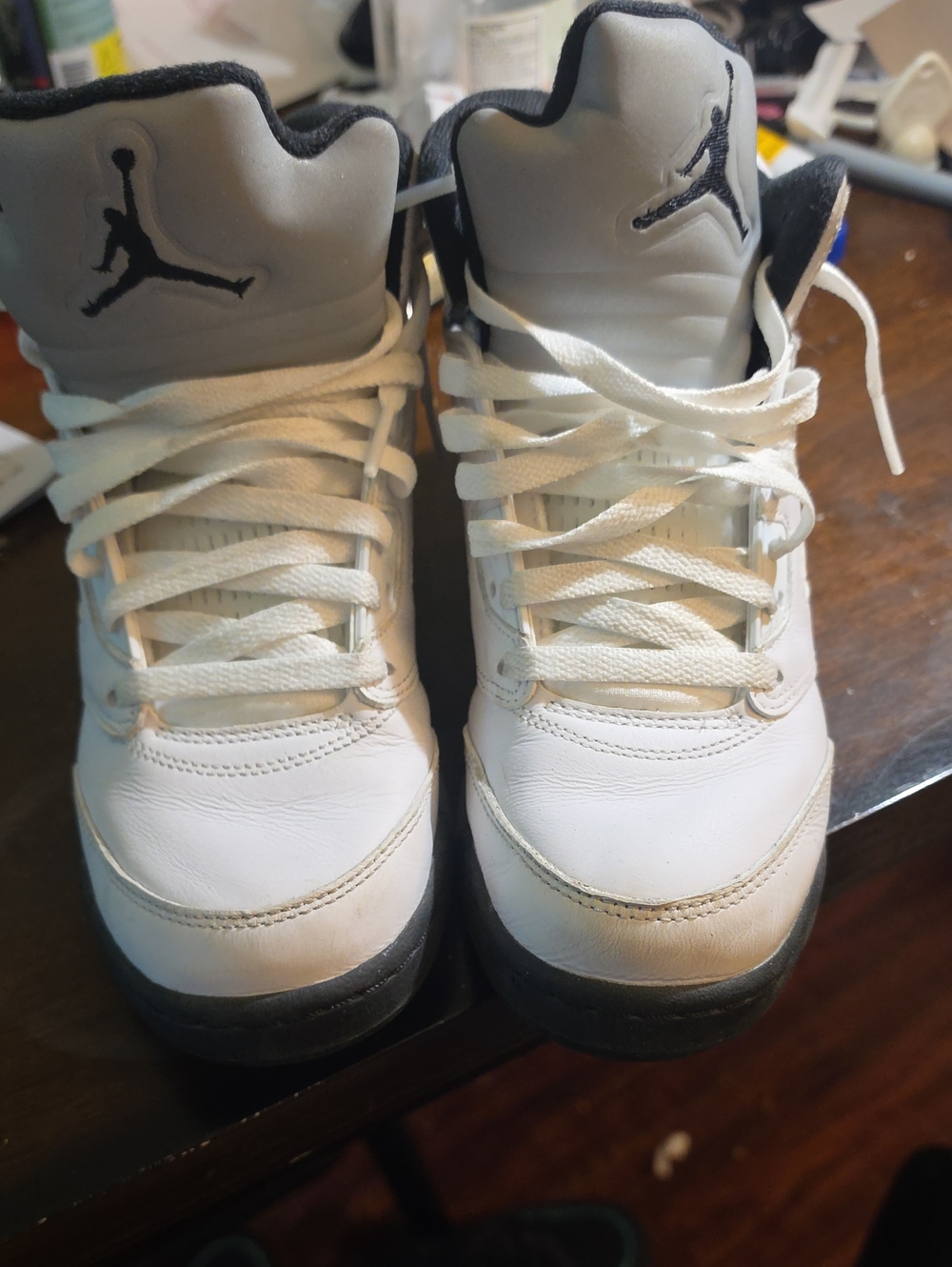 Jordan White and Black High-Top Sneakers